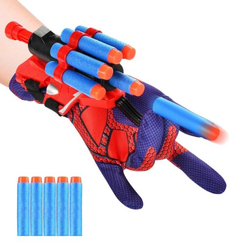 Іграшкова рукавичка Людини-павука «павутинка» з м’якими кулями для дітей