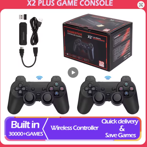 Ігрова приставка X2 Plus Gamestick 64GB, 4K Ultra HD, 2 бездротові джойстики