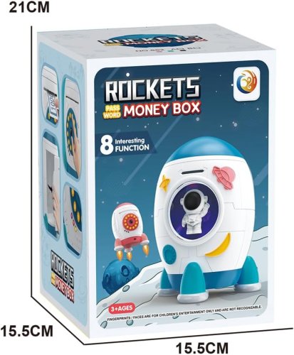 Дитячий електронний сейф-скарбничка «Ракета» 852A з музикою