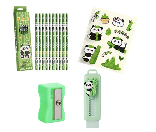 Канцелярський набір «Панда» 55 предметів у кейсі-валізі з кодовим замком, 55 в 1