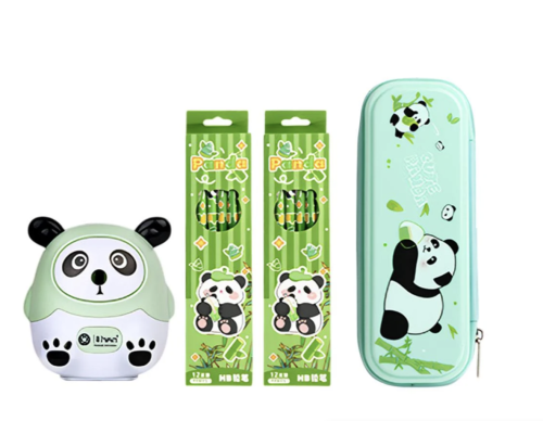 Канцелярський набір «Панда» 55 предметів у кейсі-валізі з кодовим замком, 55 в 1