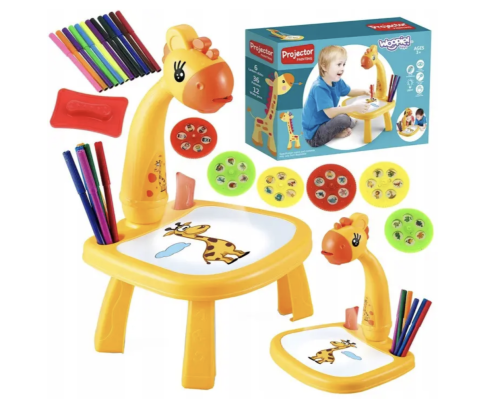 Дитячий музичний стіл-проектор для малювання з підсвічуванням, жираф Projector Painting