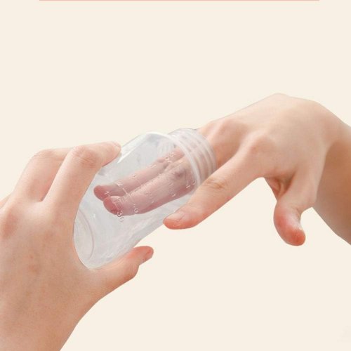 Ручний силіконовий молоковідсмоктувач портативний + пляшечка для годування і зберігання молока
