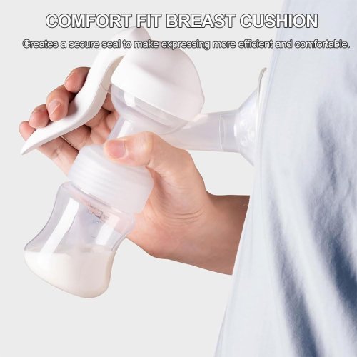 Ручний силіконовий молоковідсмоктувач портативний + пляшечка для годування і зберігання молока