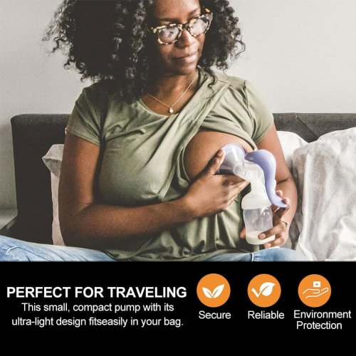 Ручний силіконовий молоковідсмоктувач портативний + пляшечка для годування і зберігання молока