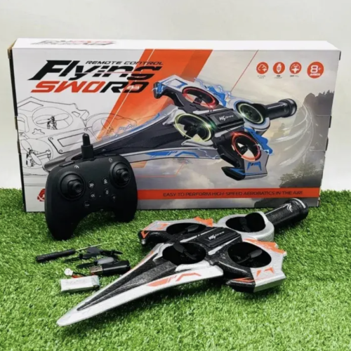 Радіокерований дрон-літак Drone KS-199 «літаючий меч» з трюками 360° та LED-підсвіткою