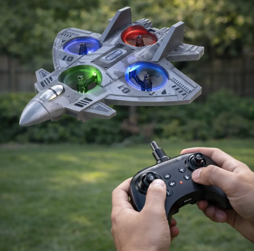 Радіокерований літачок-винищувач CZ35 з LED-підсвіткою, трюки 360° (RC)