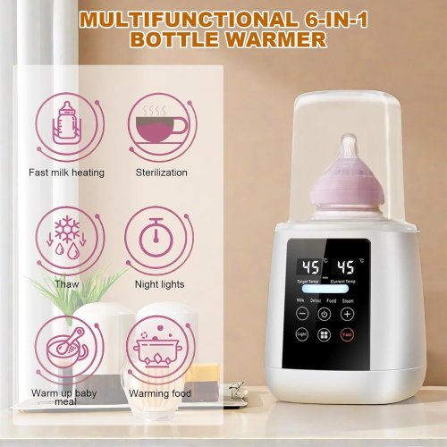 Портативний стерилізатор‑підігрівач дитячих пляшечок 8в1 від акумулятора, USB зарядка