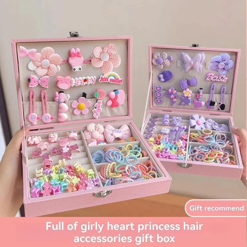 Подарунковий дитячий набір аксесуарів для волосся Kuromi: шпильки та гумки