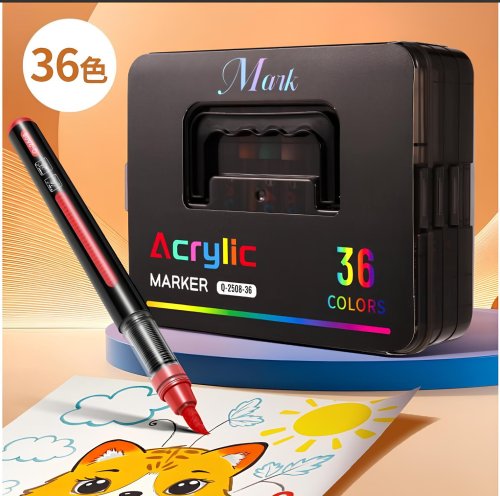 Набір акрилово-акварельних маркерів Acrylic MAP-13 для художників, 36 шт., чорний бокс