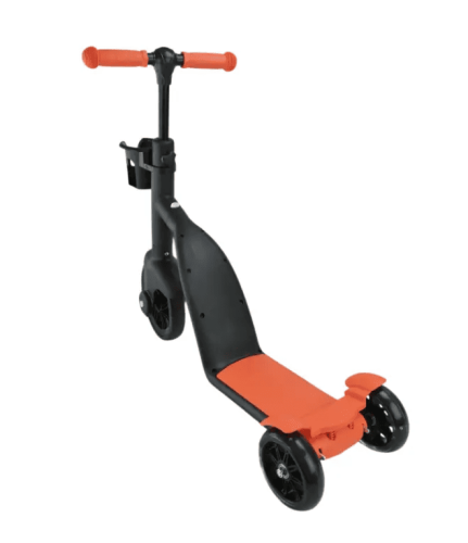 Дитячий триколісний самокат‑велобіг‑велосипед 3в1 SCO93 з сидінням, помаранчевий трансформер для прогулянок