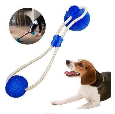 Гумова іграшка для собак на присосці: м’ячик із канатом, модель WM-60