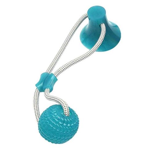 Гумова іграшка для собак на присосці: м’ячик із канатом, модель WM-60