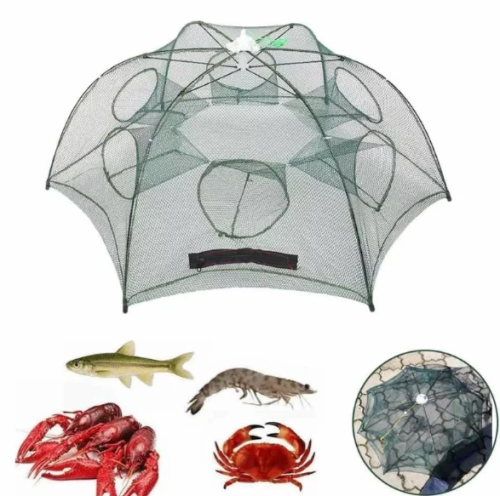 Складана рибальська верша «павук» на 6 отворів: сітка-пастка для риби, раків і креветок