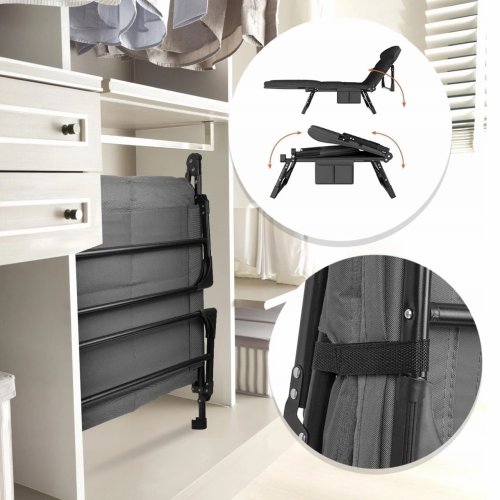 Туристичний складаний шезлонг-розкладачка з металевим каркасом 200×70×30 см, 5,4 кг для дому та дачі