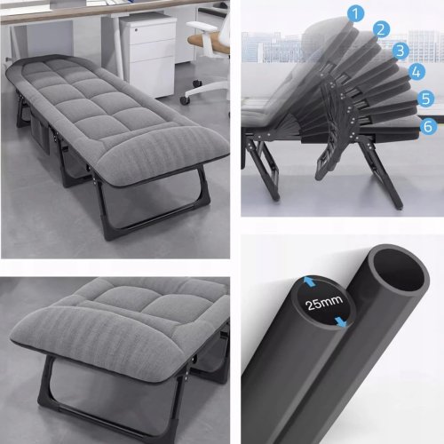 Туристичний складаний шезлонг-розкладачка з металевим каркасом 200×70×30 см, 5,4 кг для дому та дачі