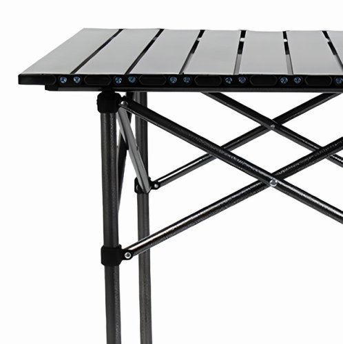 Складний портативний стіл для кемпінгу з алюмінієвою стільницею, чохол, 94×57×50 см