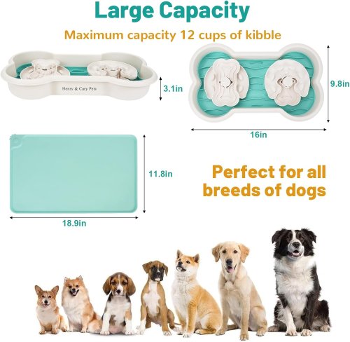 Миска-кiсточка Henry & Cary з дозатором і силіконовим килимком для повільного годування собак