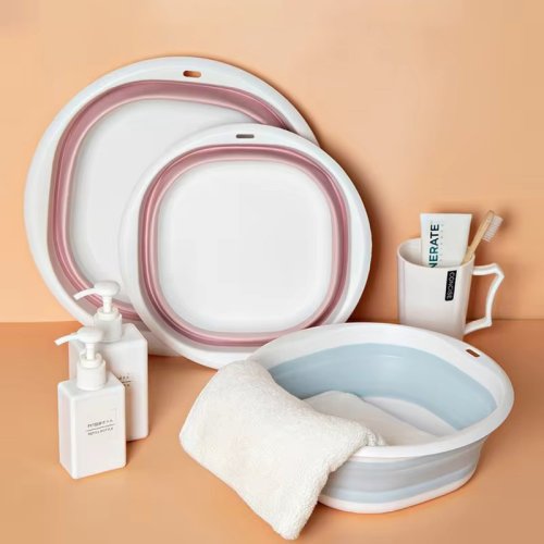 Складаний силіконовий таз 3 л — універсальний розкладний кошик-тазик з ручками