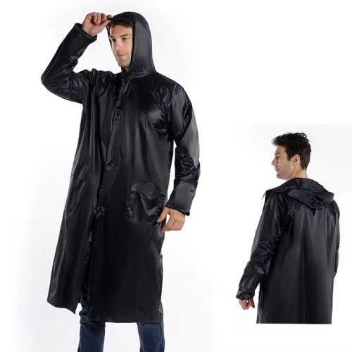 Дощовик-плащ на блискавці з капюшоном, водонепроникна туристична накидка від дощу