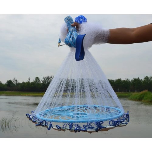 Американська кастингова сітка 1,5 м з кільцем, парашутна фрісбі з ліски, комірка 12 мм