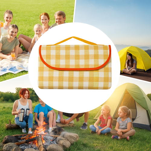 Складаний водонепроникний килимок-сумка для пікніка/пляжу 200×150 см, ПВХ покриття, захист від вологи