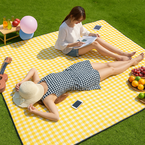 Складаний водонепроникний килимок для пікніка 200×200 см — пляжний туристичний, сумка, ПВХ-покриття, захист від вологи