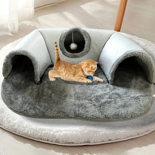 Інтерактивний тунельний килимок-лежак 2-в-1 Cat Bed для котів
