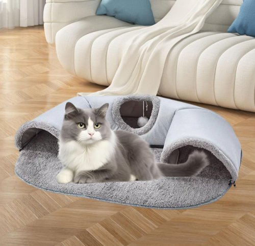 Інтерактивний тунельний килимок-лежак 2-в-1 Cat Bed для котів