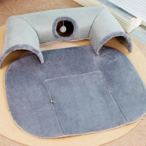 Інтерактивний тунельний килимок-лежак 2-в-1 Cat Bed для котів