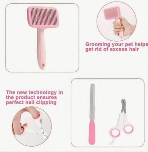 Набір для грумінгу домашніх тварин 6-в-1 — інструменти догляду за шерстю та кігтями