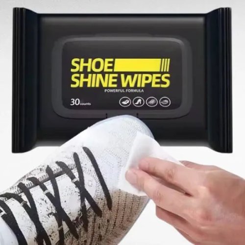 Вологі серветки для блиску та догляду за взуттям Shoe Shine Wipes, 80 шт.