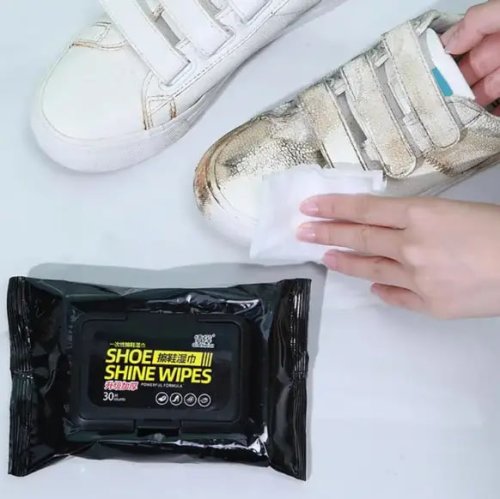 Вологі серветки для блиску та догляду за взуттям Shoe Shine Wipes, 80 шт.