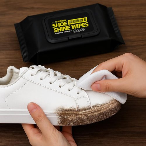 Вологі серветки для блиску та догляду за взуттям Shoe Shine Wipes, 80 шт.