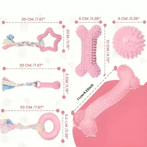 Іграшковий набір для собак 6-в-1: яскраві безпечні іграшки для активних ігор та розвитку