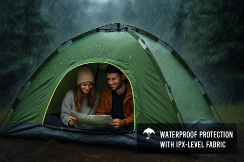 Туристичний намет-автомат 220×220×150 см, 6-місний, хакі, з автоматичним каркасом