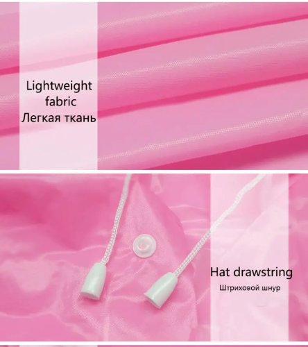 Універсальний прозорий водонепроникний дощовик D-192 унісекс на кнопках з капюшоном, міський