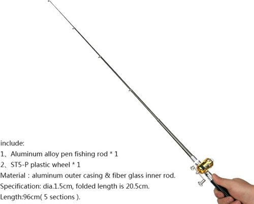 Кишенькова міні-вудка-ручка Fish Rod in Pen Case у футлярі для риболовлі