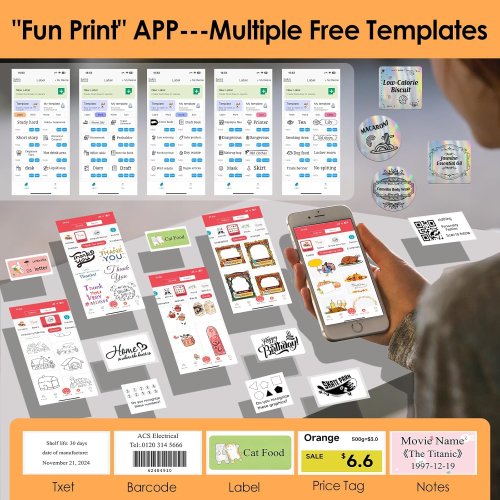 Портативний міні термопринтер без чорнил для наклейок і етикеток B-3