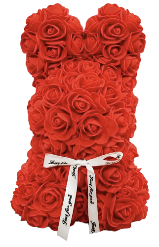 Подарунковий 3D зайчик KR-21 з трояндою для кохання в коробці