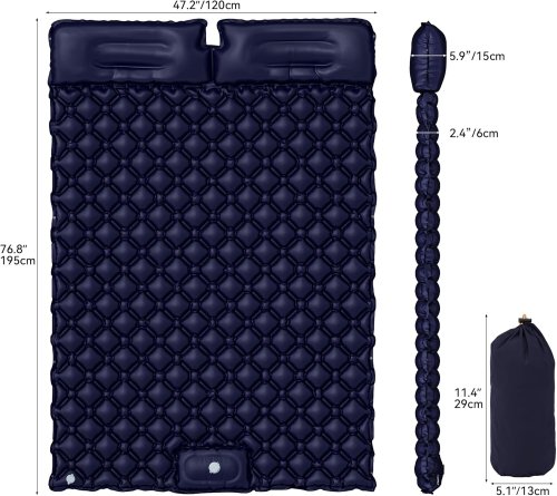 Надувний туристичний двомісний матрац WCG для подорожей і відпочинку