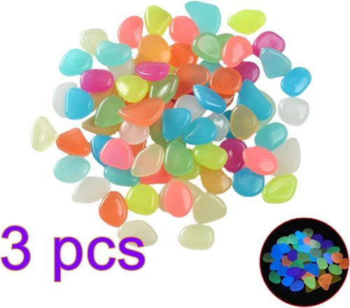 Світлова різнокольорова галька-камінці для декору акваріума та саду (люмінесцентні)