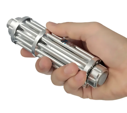 Синя лазерна указка Laser B017 445 нм з 5 насадками у кейсі