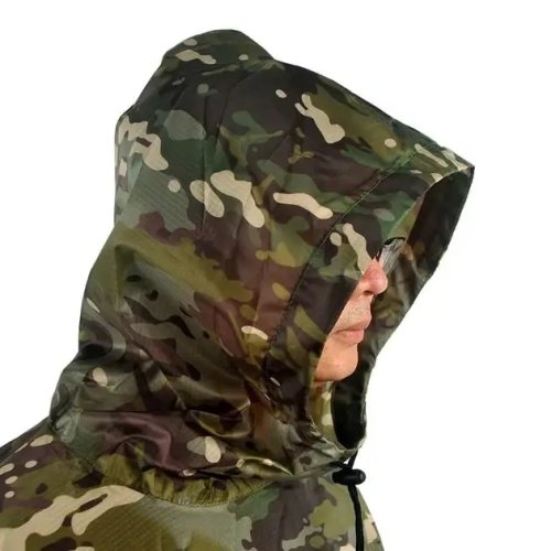 Тактичний дощовик-пончо Raincoat D-1 камуфляж, плащ-намет з капюшоном