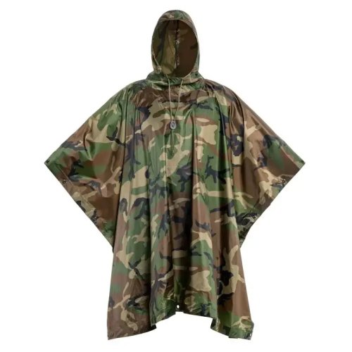 Тактичний дощовик-пончо Raincoat D-1 камуфляж, плащ-намет з капюшоном