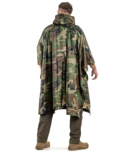Тактичний дощовик-пончо Raincoat D-1 камуфляж, плащ-намет з капюшоном