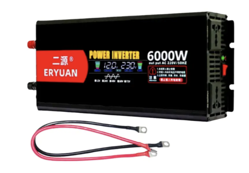 Інвертор Eryone/Eryuan 12V→220V 6000W, чиста синусоїда, LCD — для дому, авто й офісу