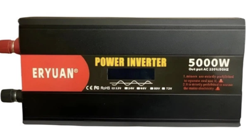 Інвертор Eryuan 12V→220V 5000W, чиста синусоїда, LCD-дисплей, вольтметр (12–220)
