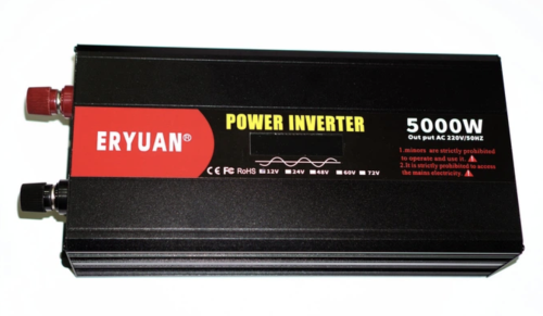 Інвертор Eryuan 12V→220V 5000W, чиста синусоїда, LCD-дисплей, вольтметр (12–220)