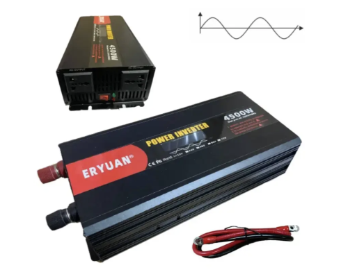Інвертор AGM 12V→220V 4500W з чистою синусоїдою, LCD-дисплеєм та захистом